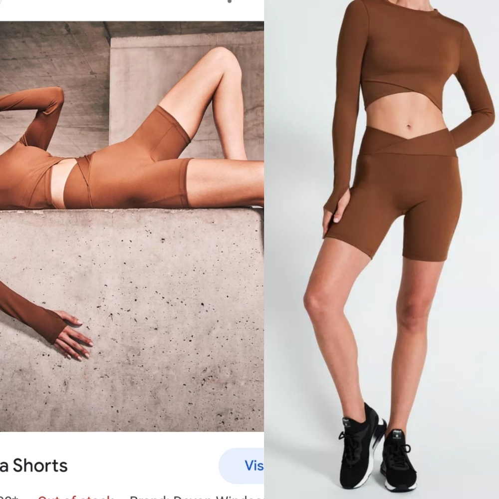 Nwot Devon Windsor espresso mocha bike shorts + long sleeve xs/s